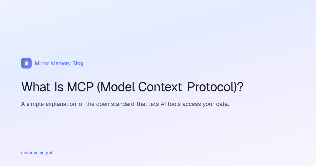 What Is MCP (Model Context Protocol)? A Simple Explanation | Mirror Memory